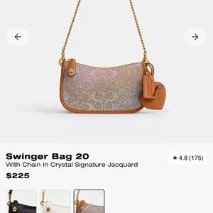 Coach Swinger Bag 20 in Crystal Signature Jacquard